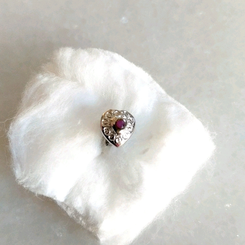 Single Sterling And Ruby Earring. - image 1